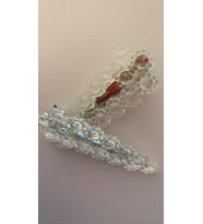 Şeffaf Simli Ortası Boş Çiçekli Şekil Gümüş Pens Kıskaçlı Epoksi 2'li Saç Tokası El Yapımı Hediyelik