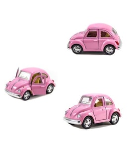 Metal Vosvos Araba Pembe Sevimli Vosvos Çek Bırak 10 Cm