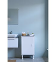 Eliusta Nirat 45 cm 4 Bölmeli Beyaz Banyo Mutfak Dolabı 3 Raflı Kapaklı Çok Amaçlı Dolap 45x75x32,5 cm
