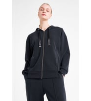 Kadın Fermuarlı Kapüşonlu Sweatshirt 25N-2103 (Siyah)