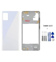 Samsung Galaxy A51 - SM-A515F FULL Kasa Arka Kapak Takım BEYAZ - TAMİR SETİ