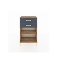 Arges Komodin Tek Raflı 2 Çekmeceli 60x30x96 Çam-Antrasit