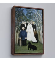 Çerçeveli Henri Emilien Rousseau - Düğün Partisi Tablosu - The Wedding Party (Beyaz)