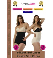 #Korse 2 Beden İncelten Lazer Kesim İz Göstermeyen Kaymaz Toparlayıcı Yüksek Bel Slip Korse 4'lü Set (Siyah-Bej)