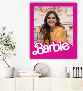 Kişiye Özel Fotoğraflı Barbie Tasarım Kanvas Tablo
