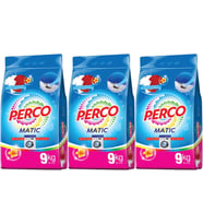 Perco Matik Toz Çamaşır Deterjanı 27KG Beyazlar ve Renkliler Tüm Çamaşırlar (216 Yıkama) (3PK*9KG)