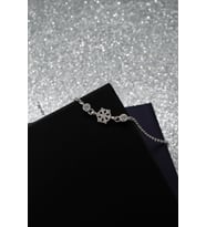Kar Tanesi Minimal 925 Ayar Gümüş Ayarlanabilir Kadın Bileklik (Gümüş)
