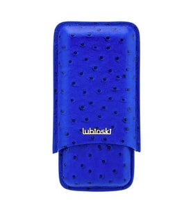 Lubinski Deri 3'lü Puro Kılıfı Lacivert Desenli(60 Ring) LB-507