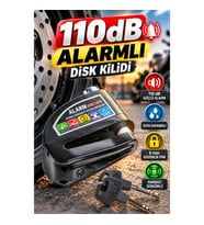110dB Alarmlı Disk Kilidi – 6 mm Pinli Motosiklet, Bisiklet ve Scooter Güvenlik Kilidi