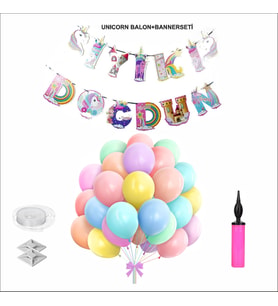 UNİCORN BALON+BANNER SETİ
