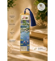 Sanatsal Tasarım Metal Kitap Ayracı Nilüfer Bahçesi (Water Lilies)