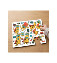 Süperkahraman Kedicik Tasarımlı 24 Parça Ahşap Çocuk Puzzle MPK1059