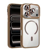 Apple iPhone 17 Pro Kılıf Standlı ve Kamera Lens Hediyeli M-Safe Şarj Özellikli Zore Etro Kapak
