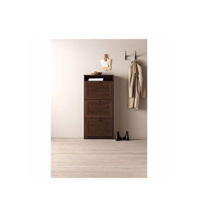 Brusalı Ayakkabı Dolabı MeridyenDukkan Kahverengi Renk 61x130 cm, 3 Bölmeli-Ayakkabılık