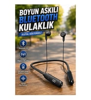 60 Saat Kablolu Boyun Askılı Bluetooth Kulaklık Dijital Ekranlı Bluetooth 5.3 Kulaklık