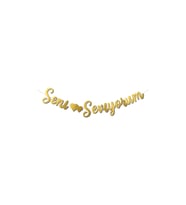 Kaligrafi Banner Gold Seni Seviyorum M248