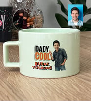 Kişiye Özel Karikatürlü Babaya Hediye Daddy Cool Lüks Pastel Fincan Babalar Günü Hediyesi