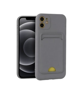 Apple iPhone 11 Kılıf Kelvin Kartvizitli Silikon - Gri
