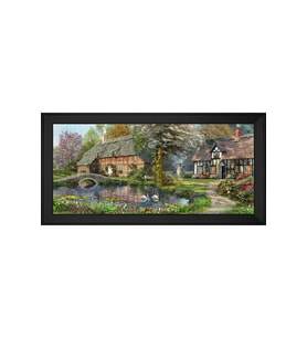 Manzara Temalı Kanvas Tablo 50 x 70 cm Siyah Çerçeve