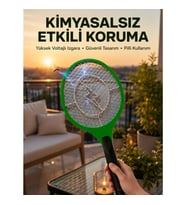 Mey İthalat® Hafif ve Ergonomik Elektronik Böcek Öldürücü – Güvenlik Koruması ile Pil Kontrollü
