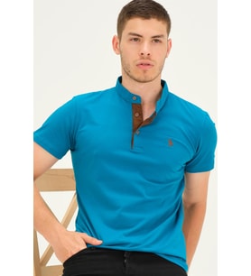 T8560 DEWBERRY T-SHIRT-KOYU TURKUAZ-3