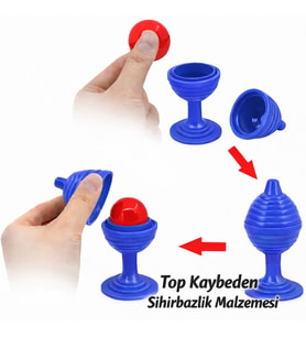 Nessiworld Mavi Renk Sihirli Kupa Top Kaybetme Oyunu 7 cm (Krem)