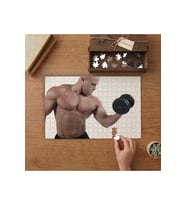 Ağırlık Kaldıran Erkek Tasarımı 240 parça Ahşap Puzzle Ahşap Kutuda MP00674