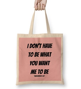Muhammad Ali Quote LOVER GIFT Bez Çanta Uzun Saplı