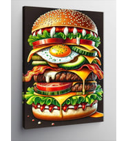 Kanvas Tablo Dev Burger Ve Malzemeler
