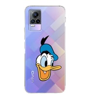 Vivo Y73 Uyumlu Kamera Korumalı Kapak Donald Duck Tasarımlı Şeffaf Silikon Kılıf