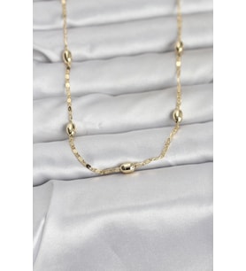 CM 14K Gold Renk Damla Topçuklu Zincir Model 60 cm Kadın Kolye 5886 - HPSBYI7975-9717