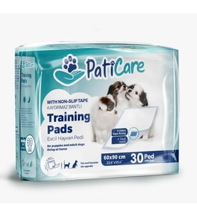 Paticare Köpek Tuvalet Eğitim Pedi Yapışkanlı 60x90cm 30'Lu Mavi (Beyaz)