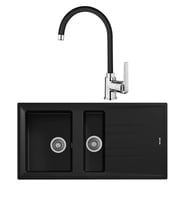 Teka Stone 60 B-TG Metalik Siyah Granit Eviye + Teka IN 995 FN Siyah Kuğu Mutfak
