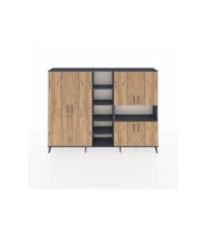 Arges Dolap 13 Raflı 6 Kapaklı 220x30x163 Antrasit-Çam/Antrasit