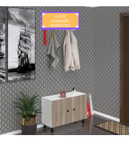 Kenzlife ayakkabılık galoş3 crdbyz 53*080*32 kapaklı 3 raflı 12 çift ayakkabı kapasitesi (Beyaz)