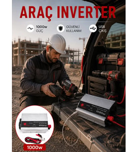 Northcity 1000W Araç İnverteri - Seyahat ve Kamp İçin Güvenli Elektrik Kaynağı