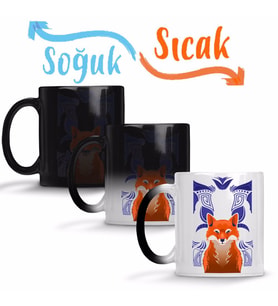 Fox Foxy Sihirli Kupa Bardak Porselen