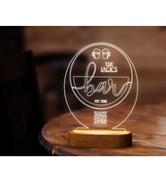 BK Gift Restoran & Cafe & Barlara Özel Led Lamba QR Kod Menü, Işıklı QR Menü, QR Kodlu Masa Dekoru, Işıklı Pleksi Biblo-6