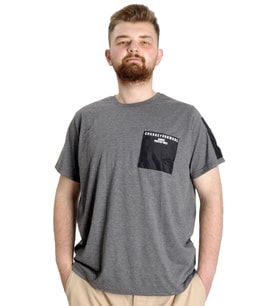 Mode XL Büyük Beden Erkek T-shirt CHNGYRMD 23123 Antramelanj