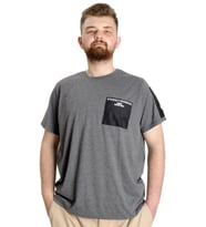 Mode XL Büyük Beden Erkek T-shirt CHNGYRMD 23123 Antramelanj