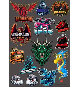 Ejderha Sticker Set-10 13 Parça Telefon, Tablet, Defter, Laptop Sticker
