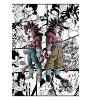Goku Vs Vegeta Dragon Ball Gt Ss4 Ssj4 Manga Anime Versiyonu Tablo Ahşap Poster Dekoratif