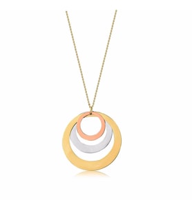 İsim Yazılan Altın Kolye Üç Renk 14K Gold