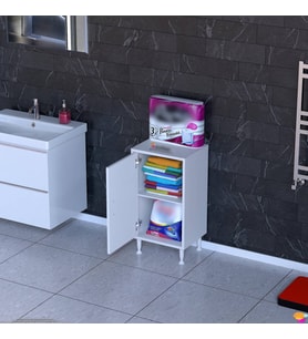 Modilayn SÖKE Küçük Alanlar İçin Akıllı Çözümler 35x75x32,5 cm’ lik 1 Kapaklı 3 Göz Raf Dolap