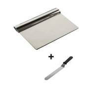 Periboia 2li Set Hamur Şekillendirici Eğik Pasta Spatulası +Metal Hamur Kesici Kazıyıcı Spatula (Çok Renkli)