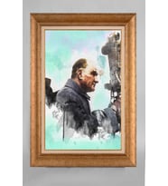 Altın Varaklı Çerçeveli Paspartulu Atatürk Tablo a678 (Gold)