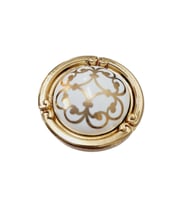 PORSELEN DÜĞME KULP METAL GOLD MOTİFLİ  / 5 ADET (Altın)