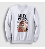 Presmono Unisex Beyaz Flowers Miley Cyrus Sweatshirt 400628tt