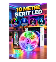 10 Metre Bluetooth Kontrollü Smart Şerit LED USB 5V – Kumandalı, Sese Duyarlı, Su Geçirmez