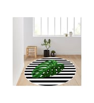 Eliana Home Baskılı, Yıkanabilir Kaymaz Taban Yuvarlak Halı LNA7122 120x120 cm (Yeşil)